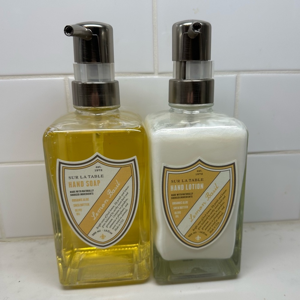 Sur La Table Lemon Basil Hand Soap and Lotion Set
